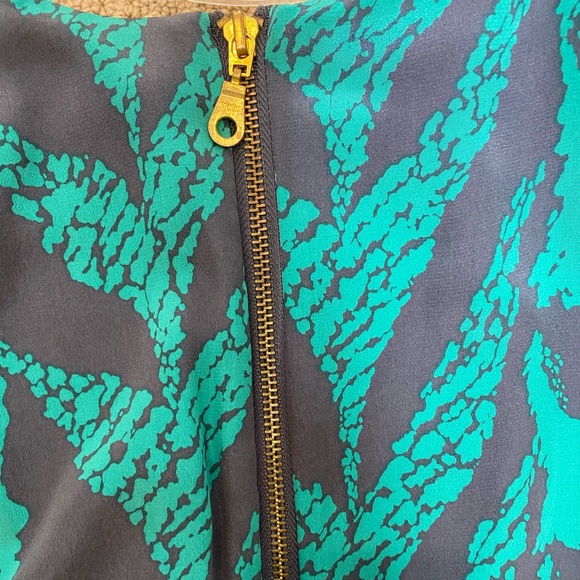 NWOT Whistles Mint and Grey Silk Dress Sz 4 - Picture 3 of 7